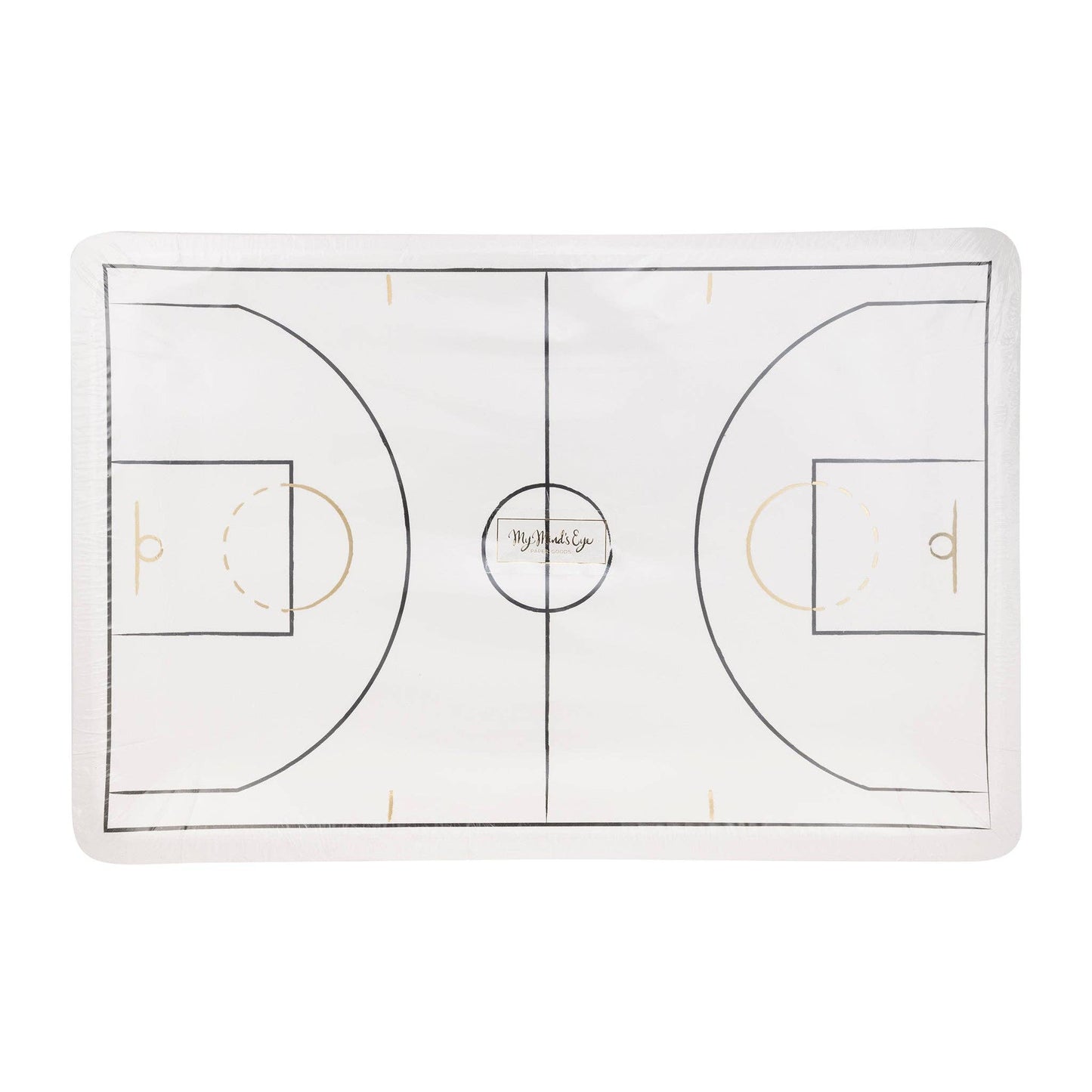 BBL1041 - Basketball Court Shaped Paper Plate