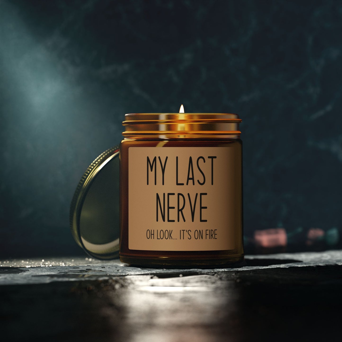 Funny Friendship Gift for Best Friend, Gifts for Women,  My Last Nerve Lavender Candle, Birthday Christmas White Elephant Stocking Stuffers