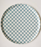 Checkered Blue Plate, XL (Set of 8)