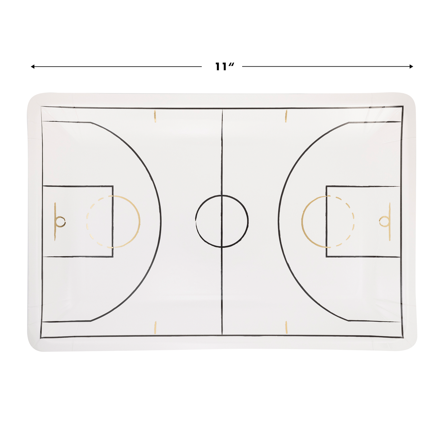 BBL1041 - Basketball Court Shaped Paper Plate