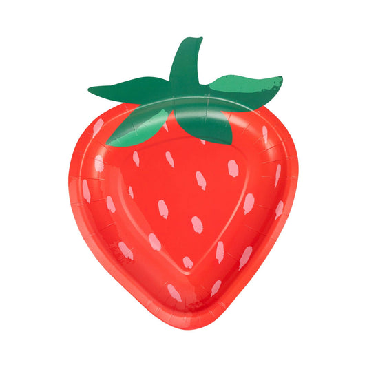 Strawberry Shaped Paper Plates, Strawberry Birthday Party Plates, Berry First Birthday Decorations, Summer Picnic Party Supplies, 8 Ct