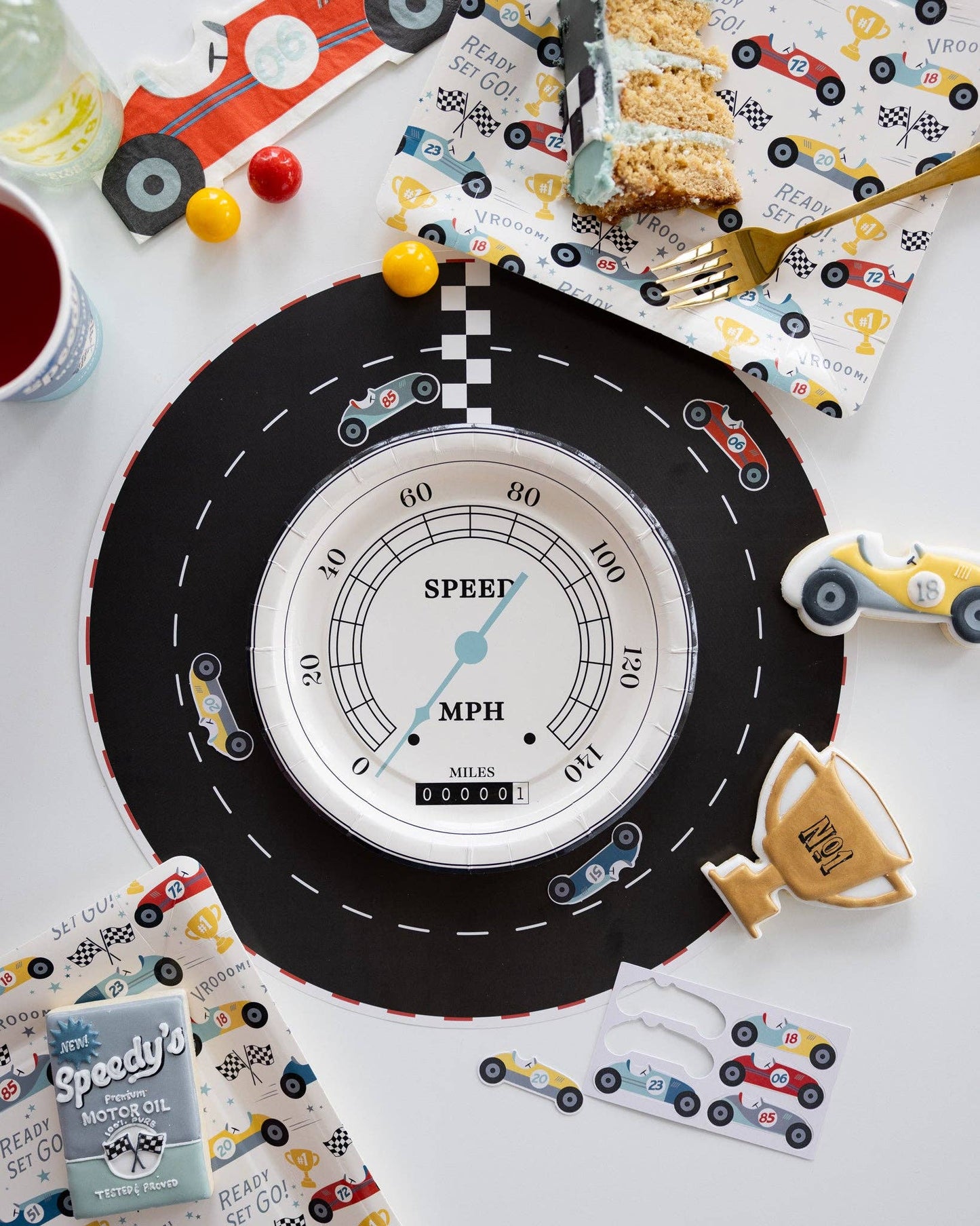 MIL1022 - Miles per Hour - Race Track Placemat