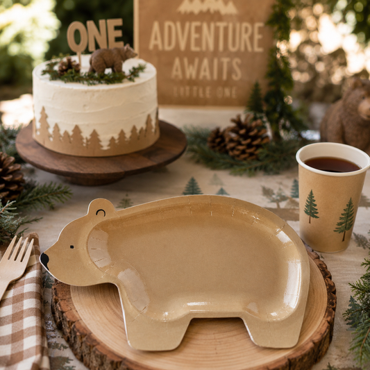 Bear Plates, Bear Party Plates, Bear Baby Shower Decorations, Adventure Bear Shaped Plate