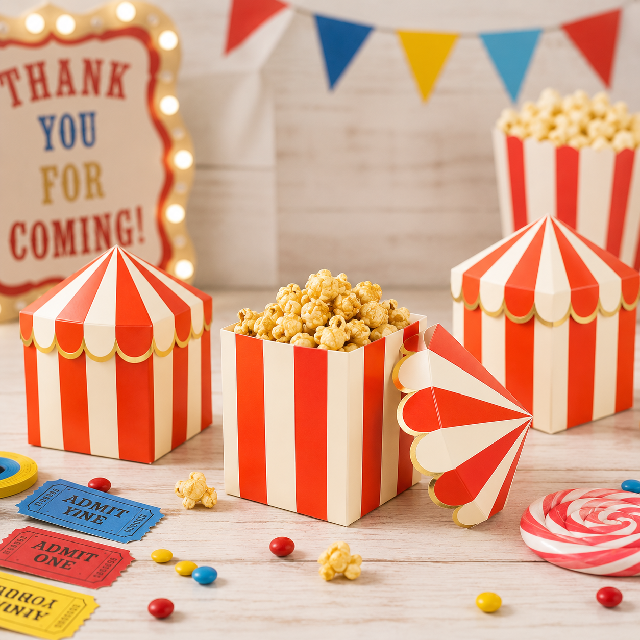 Carnival Favor Boxes, Circus Treat Boxes, Big Top Party Favor Boxes, Carnival Party Decorations, Circus Candy Boxes, Carnival Favors, 8 Ct