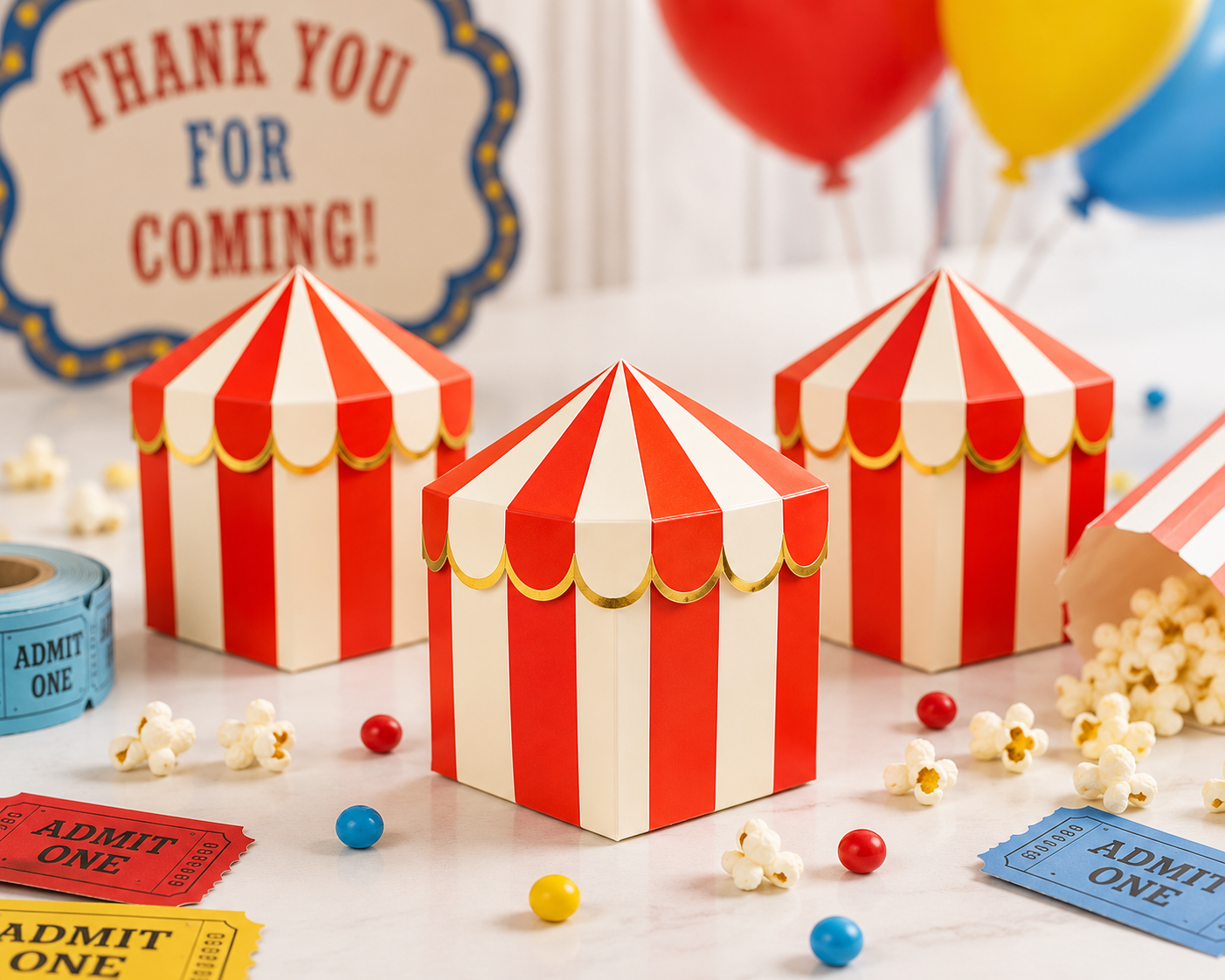 Carnival Favor Boxes, Circus Treat Boxes, Big Top Party Favor Boxes, Carnival Party Decorations, Circus Candy Boxes, Carnival Favors, 8 Ct