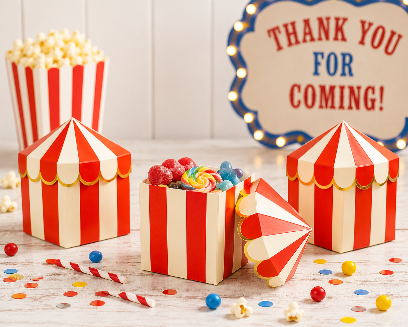 Carnival Favor Boxes, Circus Treat Boxes, Big Top Party Favor Boxes, Carnival Party Decorations, Circus Candy Boxes, Carnival Favors, 8 Ct