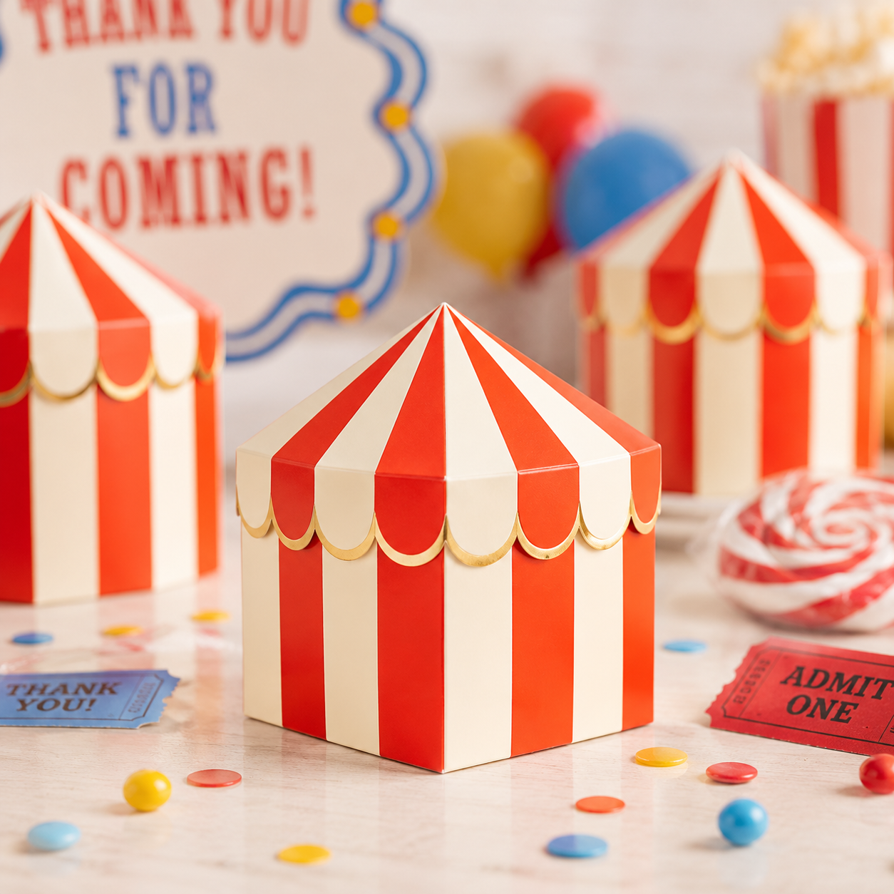 Carnival Favor Boxes, Circus Treat Boxes, Big Top Party Favor Boxes, Carnival Party Decorations, Circus Candy Boxes, Carnival Favors, 8 Ct
