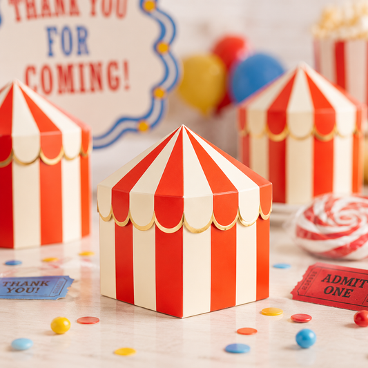 Carnival Favor Boxes, Circus Treat Boxes, Big Top Party Favor Boxes, Carnival Party Decorations, Circus Candy Boxes, Carnival Favors, 8 Ct