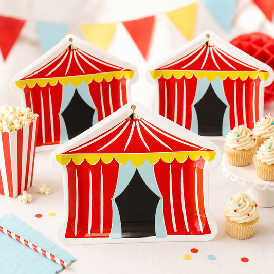 Carnival Paper Plates – Circus Birthday Party Plates, Big Top & Carnival Party Supplies