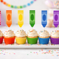 Crayon Cupcake Toppers, Crayon Party Decoration, Crayon Cake Toppers, Art Party Cupcake Picks, Graduation Cupcake Toppers, Art Brithday Party Supplies