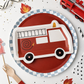Fire Truck Party Plates 12ct | Firefighter Birthday Party Supplies | Fire Engine Plates | Kids Firetruck Decorations | Firefighter Party