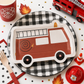 Fire Truck Party Plates 12ct | Firefighter Birthday Party Supplies | Fire Engine Plates | Kids Firetruck Decorations | Firefighter Party