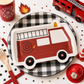 Fire Truck Party Plates 12ct | Firefighter Birthday Party Supplies | Fire Engine Plates | Kids Firetruck Decorations | Firefighter Party