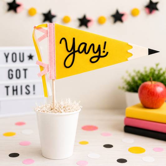 Felt Pencil Banner, Back to School Sign, First Day of School Photo Prop, Classroom Decor, Teacher Gift, Pencil Pennant, School Decor, Pencil
