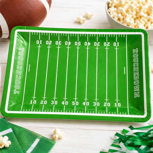 Football Field Party Plates | Touchdown Game Day Plates | Football Birthday Party Supplies | Tailgate Decorations | Sports Party Plate |8 Ct