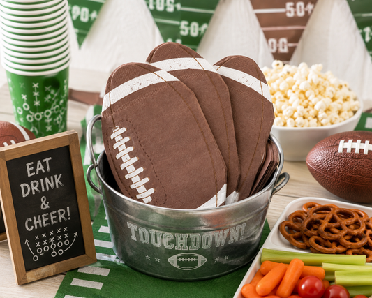 Football Shaped Napkins, Game Day Party Napkins, Football Birthday Party Supplies, Tailgate Decorations, Sports Party Tableware, 24 Pack