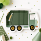Garbage Truck Shaped Paper Plates – Trash Truck Birthday Party Plates & Construction Party Supplies