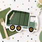 Garbage Truck Shaped Paper Plates – Trash Truck Birthday Party Plates & Construction Party Supplies