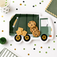 Garbage Truck Shaped Paper Plates – Trash Truck Birthday Party Plates & Construction Party Supplies