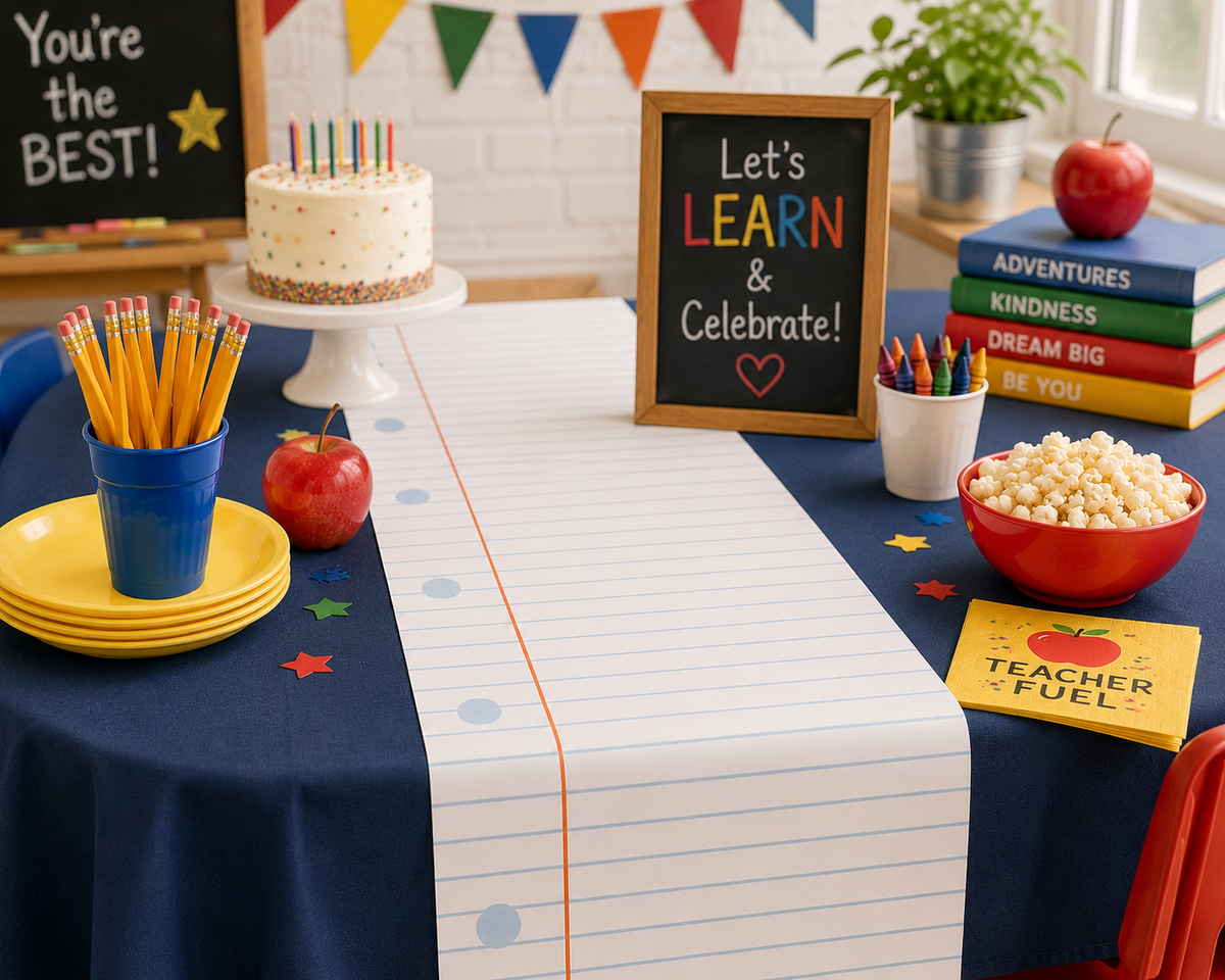 Back to School Table Runner, Ruler Kraft Paper Table Decor, First Day of School Breakfast Decorations, Teacher Classroom Party Decor