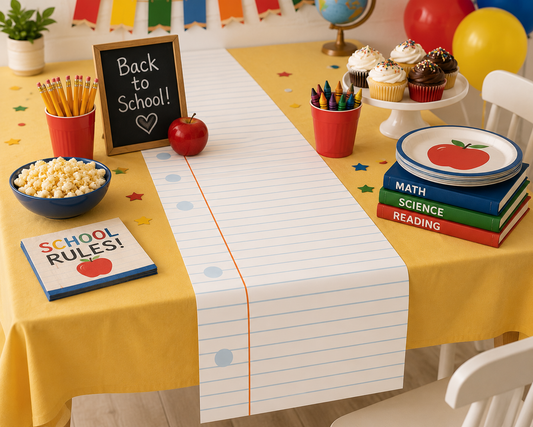 Back to School Table Runner, Ruler Kraft Paper Table Decor, First Day of School Breakfast Decorations, Teacher Classroom Party Decor