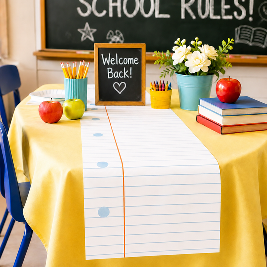 Back to School Table Runner, Ruler Kraft Paper Table Decor, First Day of School Breakfast Decorations, Teacher Classroom Party Decor