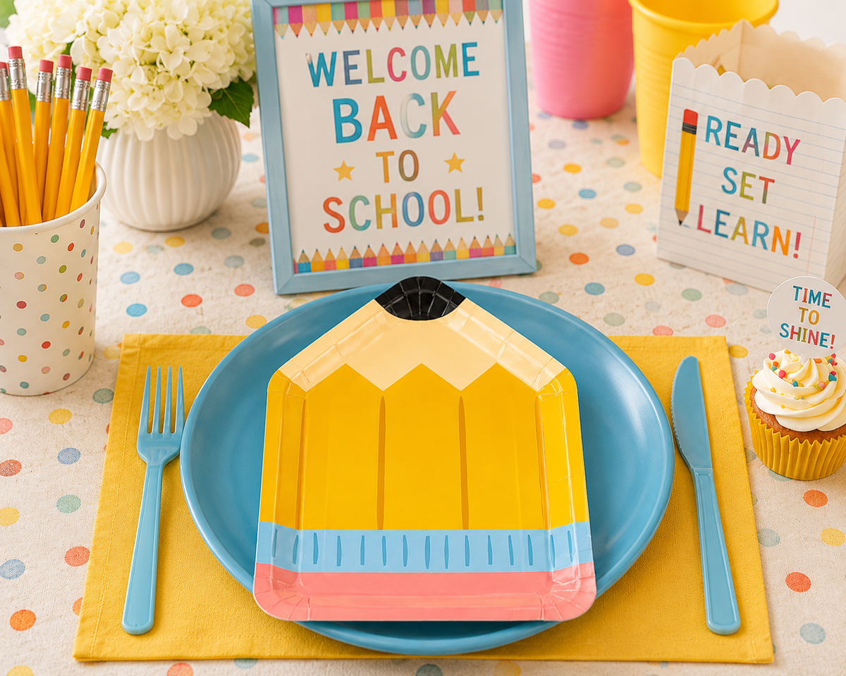Pencil Shaped Paper Plates – Back to School & Teacher Appreciation Party Plates
