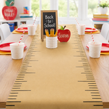 Back to School Table Runner, Ruler Kraft Paper Table Decor, First Day of School Breakfast Decorations, Teacher Classroom Party Decor