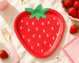 Strawberry Shaped Paper Plates, Strawberry Birthday Party Plates, Berry First Birthday Decorations, Summer Picnic Party Supplies, 8 Ct