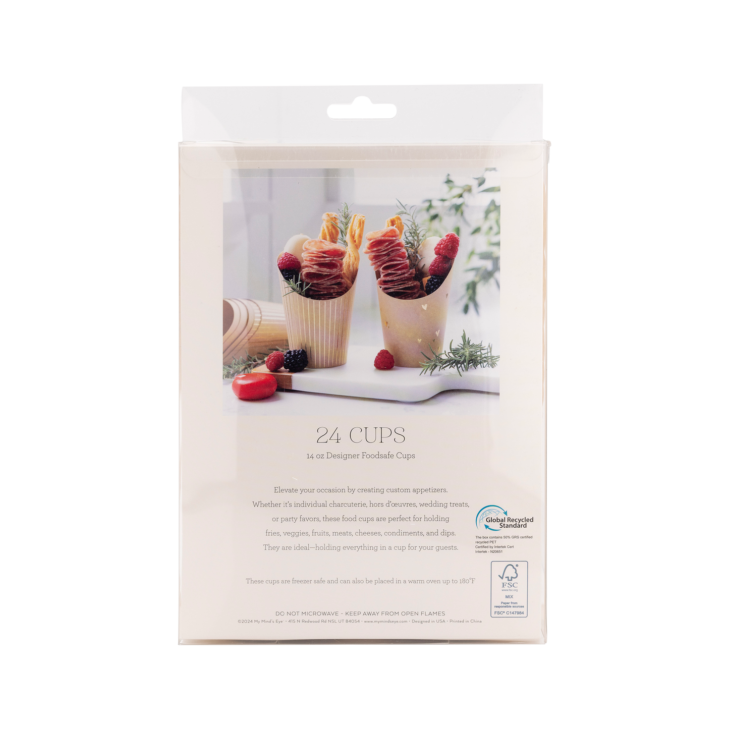 PLCC1636 - Gold Foil Kraft Dots and Stripes Charcuterie Cups (24ct)