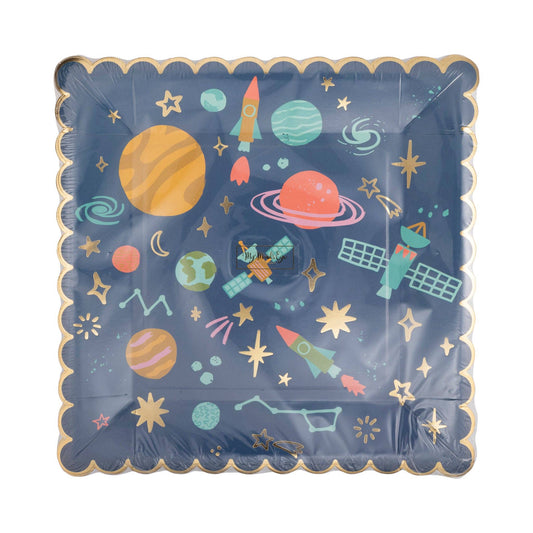 Space Paper Plates – Outer Space Birthday Party, Galaxy & Astronaut Party Plates