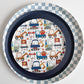 Checkered Blue Plate, XL (Set of 8)