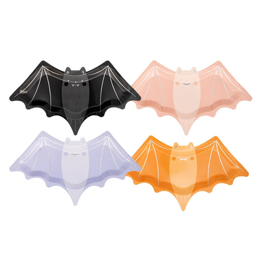 Bat Shaped Paper Plates – Halloween Party Plates, Spooky Birthday & Vampire Party Supplies