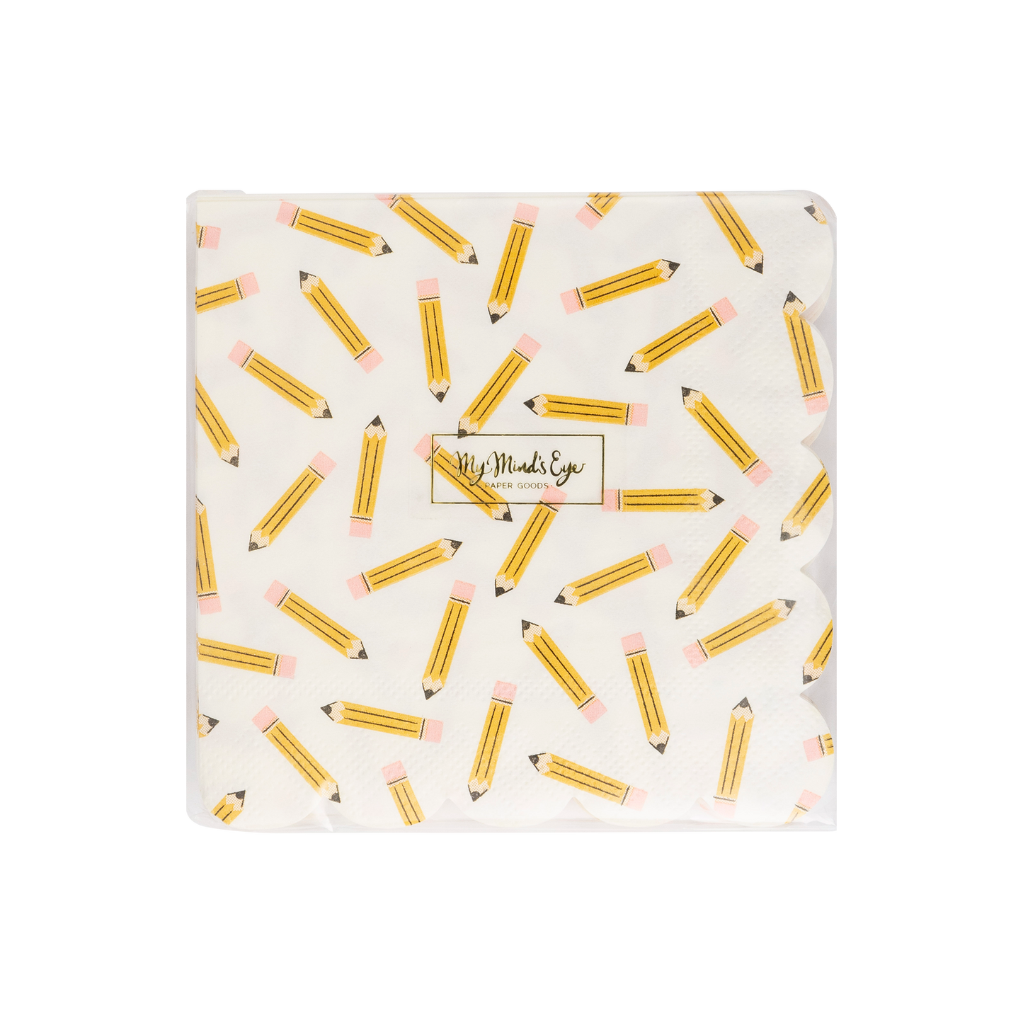 BTS1035 - Pencil Pattern Scallop Cocktail Napkin