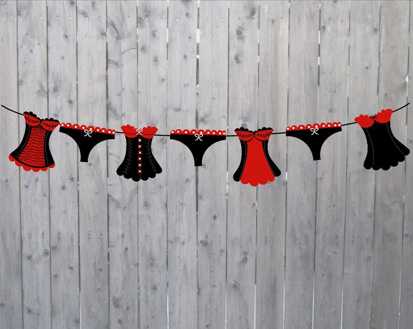 Lingerie Garland, Lingerie Banner, Lingerie Decorations, Bachelorette Party Banner, Corset Banner, Corset Garland