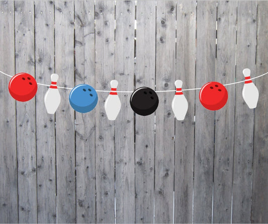 Bowling Pin Garland, Bowling Pin Banner, Bowling Birthday Banner