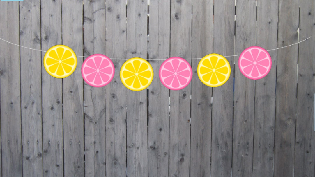 Lemon Banner, Lemon Garland, Lemonade Banner, Lemonade Decorations, Lemonade Birthday Party, Lemon Slices, Lemon Photo Prop