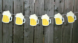 Beer Mug Banner, Beer Mug Garland, Bachelor Party Banner, Sports Party Banner, 21st Birthday Banner Father's Day Banner 50th Birthday Cheers