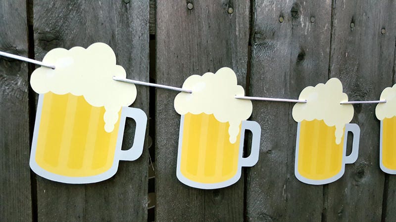 Beer Mug Banner, Beer Mug Garland, Bachelor Party Banner, Sports Party Banner, 21st Birthday Banner Father's Day Banner 50th Birthday Cheers