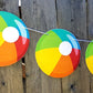 Beach Ball Garland, Beach Ball Banner, Summer Party Banner, Beach Wedding, Photo Prop