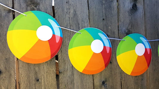 Beach Ball Garland, Beach Ball Banner, Summer Party Banner, Beach Wedding, Photo Prop