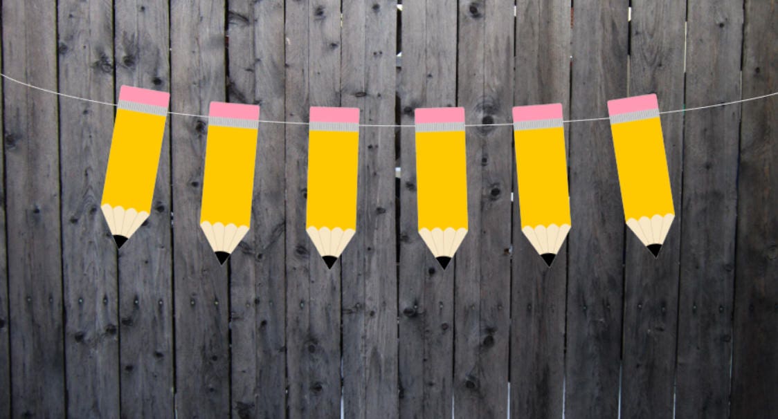 Back to School Decorations, Pencil Banner, Pencil Garland, Pencil Birthday Party, Pencil Decorations, Back to School Party, Teacher's Gift