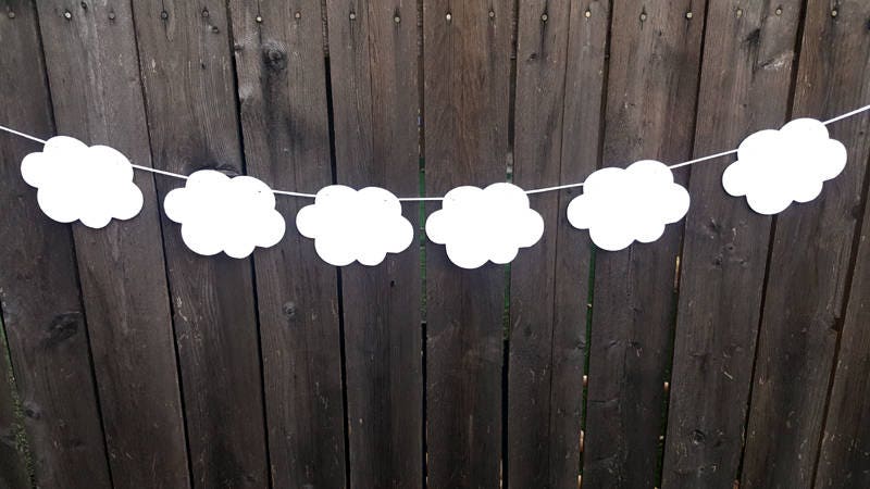 Cloud Garland, Cloud Banner, Cloud Nursery Decoration, Cloud Photo Prop