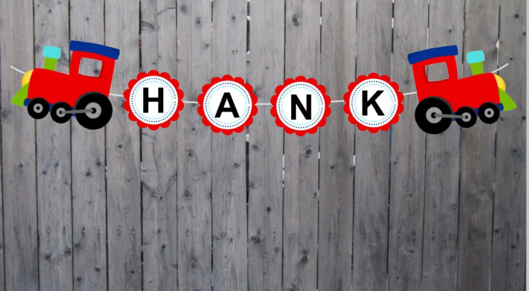 Train Banner, Train Garland, Train Birthday Banner, Train Party Banner