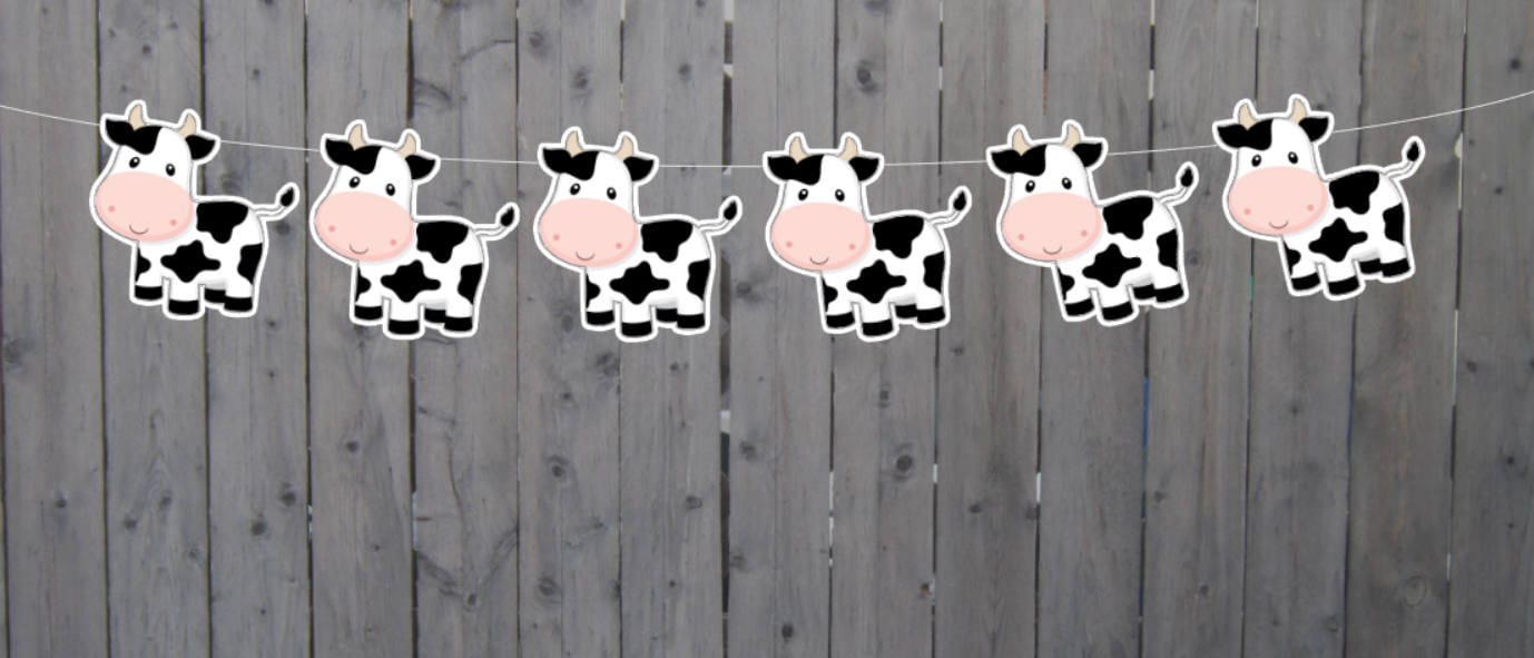 Cow Garland, Cow Banner, Cow Birthday, Farm Birthday, Cow Party Supplies