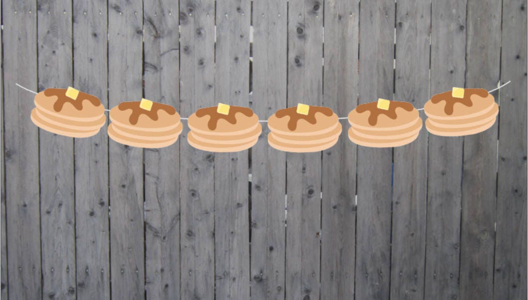 pancake garland, pancake banner, pancake birthday, pancake decorations