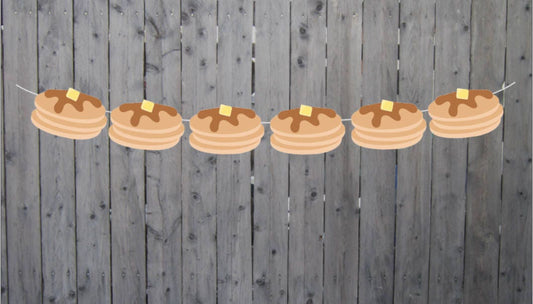 pancake garland, pancake banner, pancake birthday, pancake decorations