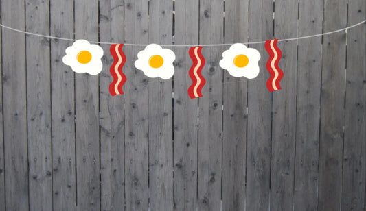 Bacon Garland Eggs Garland Bacon Banner Eggs Banner Breakfast Garland Breakfast Banner Photo Prop Breakfast Party Decorations