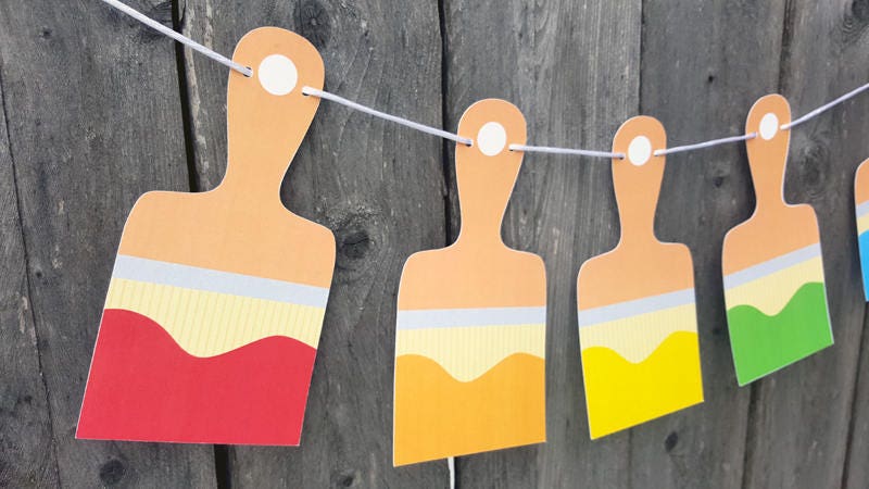 Paint Party Banner, Art Party Banner, Art Party Garland, Paintbrush Banner, Paintbrush Garland, Paint Party Garland, Confetti, Paint Brush