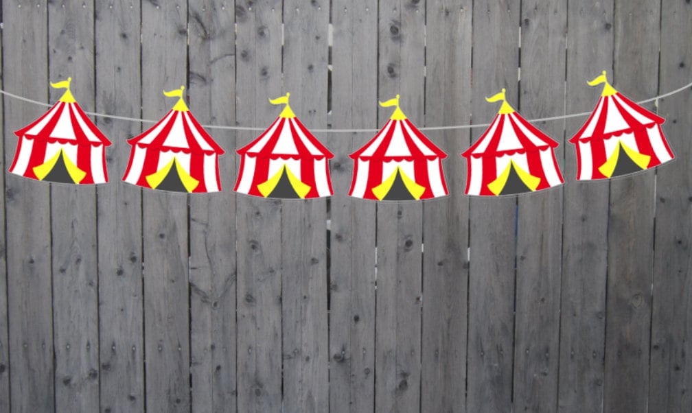 Circus Tent Garland, Circus Tent Banner, Circus Banner, Circus Garland, Circus Birthday. Circus Baby Shower